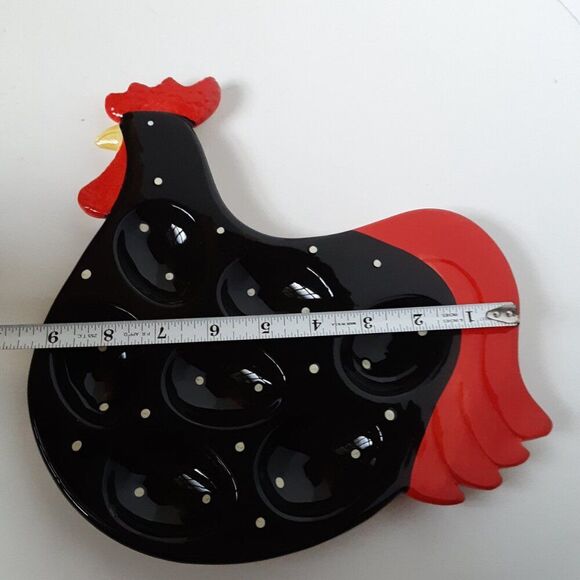 Vintage Ceramic Chicken Rooster Devil Egg Tray - Picture 5 of 10